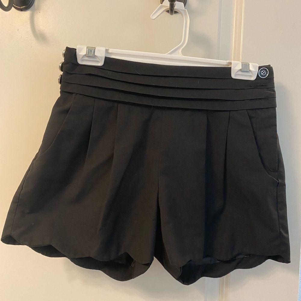 Black peplum shorts